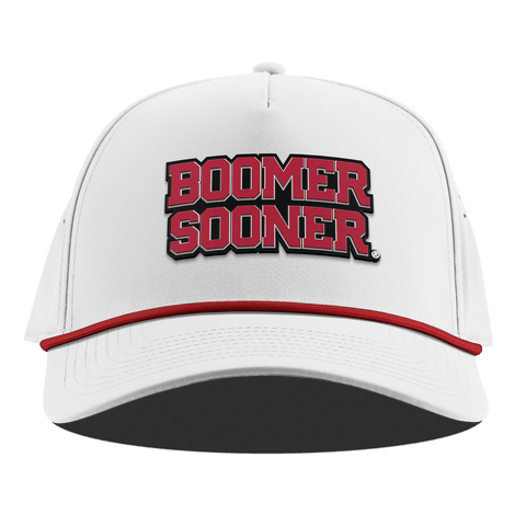 University of Oklahoma "Oklahoma Block" Curved 5 Panel Rope White + Red Rope