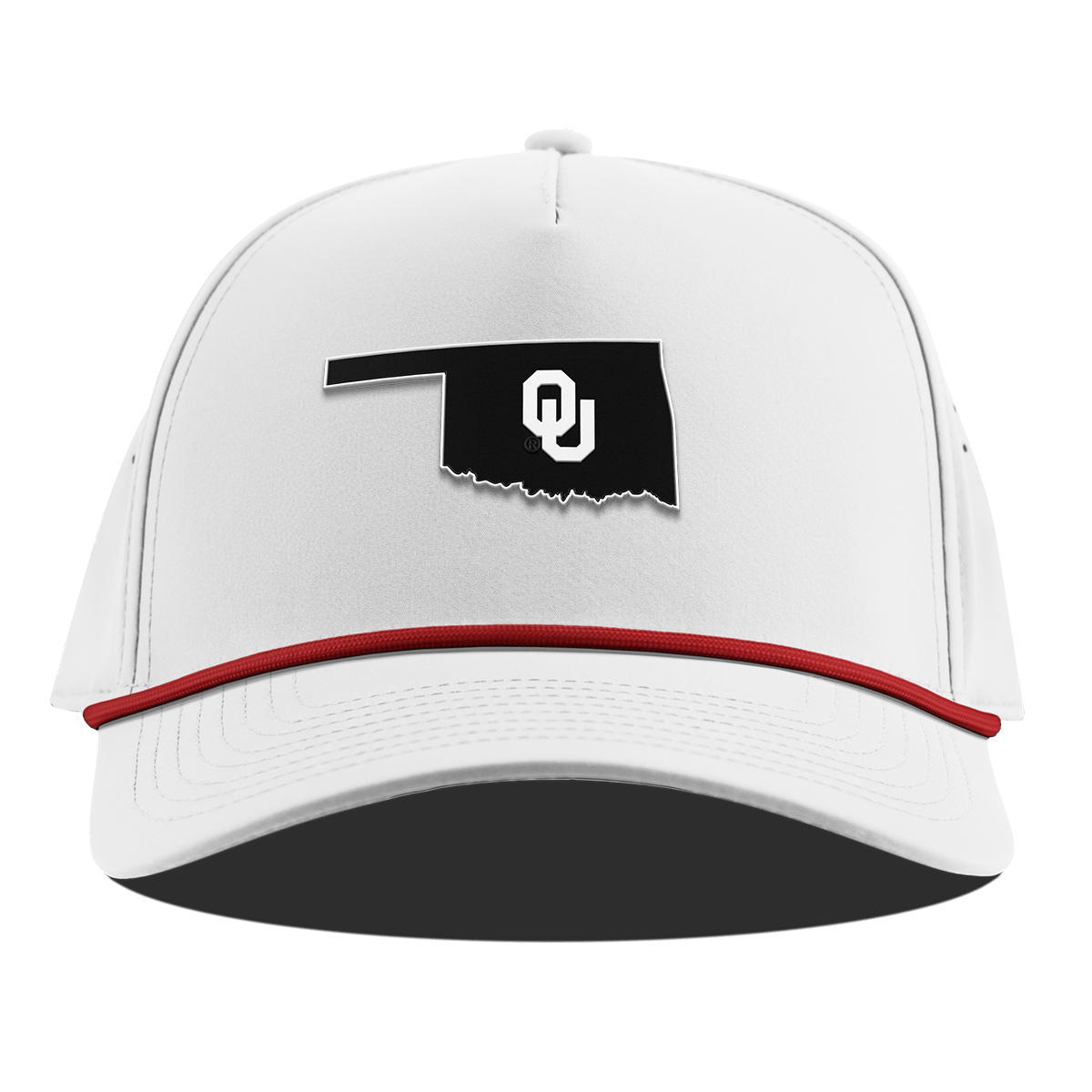 University of Oklahoma "Oklahoma Vintage Series" Curved 5 Panel Rope White + Red Rope