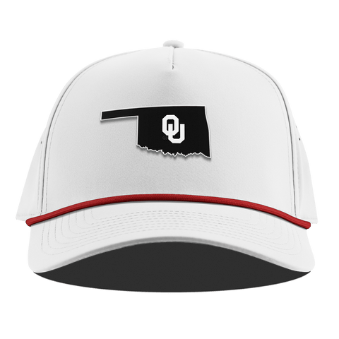 University of Oklahoma "Oklahoma Vintage Series" Curved 5 Panel Rope White + Red Rope