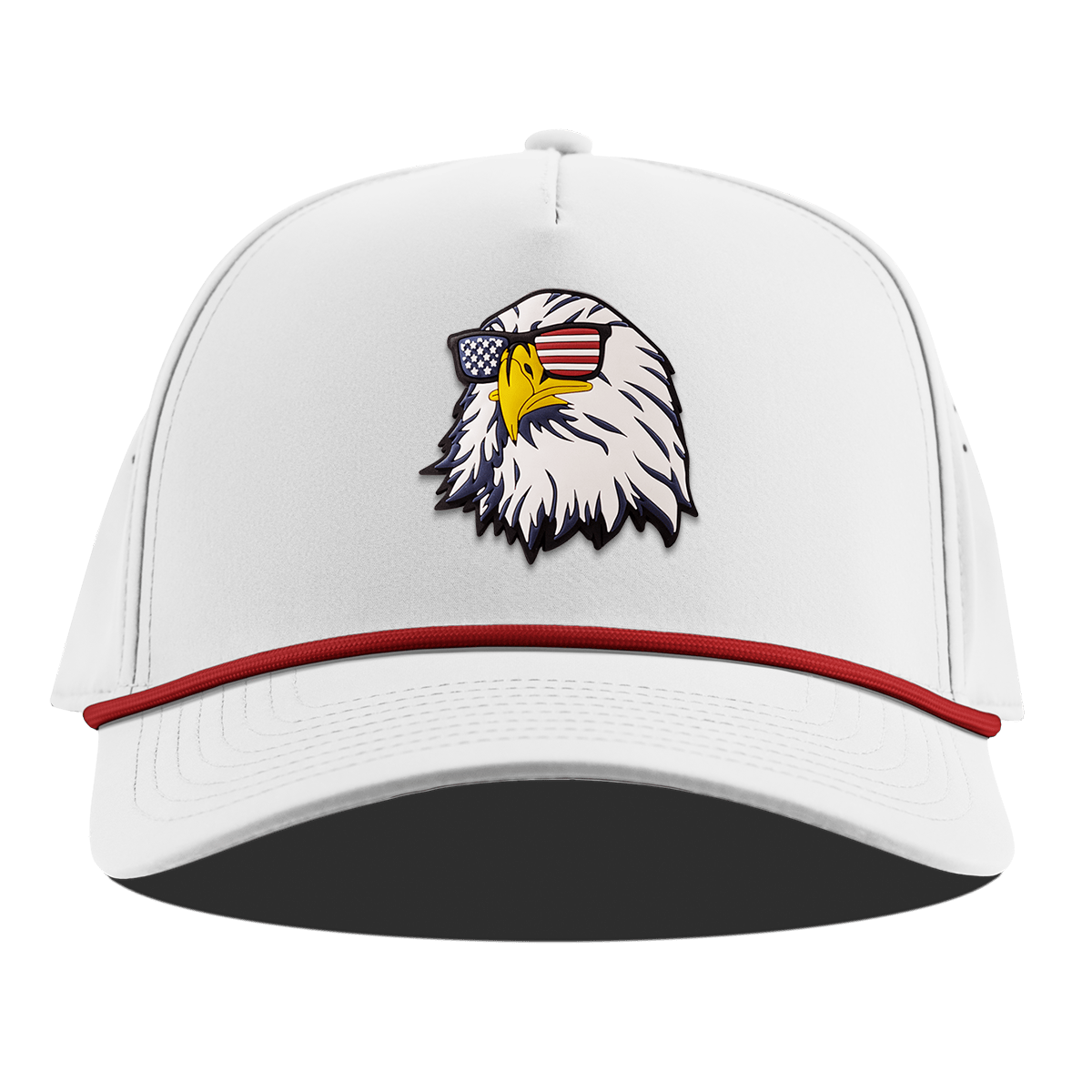 Party Eagle Curved 5 Panel Rope White + Red Rope