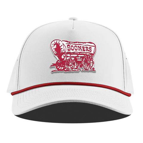 University of Oklahoma "Sooner Schooner" Curved 5 Panel Rope White + Red Rope