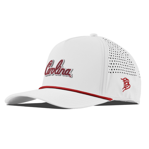 University of South Carolina "South Carolina Script" Curved 5 Panel Rope White + Red Rope