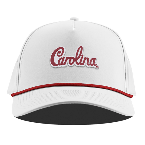 University of South Carolina "South Carolina Script" Curved 5 Panel Rope White + Red Rope