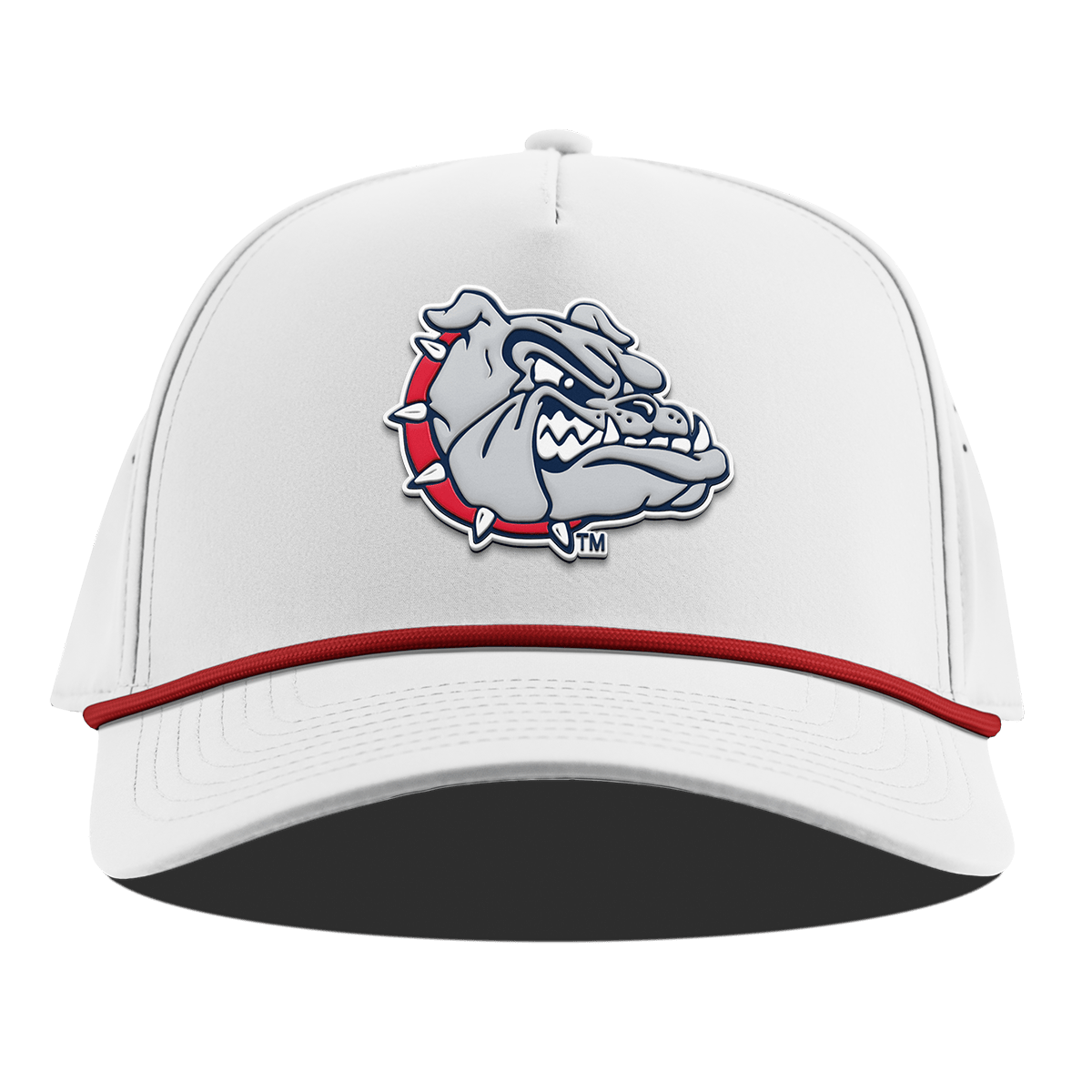 Gonzaga University "Spike The Bulldog" Curved 5 Panel Rope White + Red Rope
