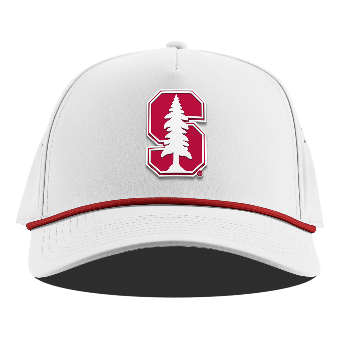 Stanford University "Stanford Team Logo" Curved 5 Panel Rope White + Red Rope