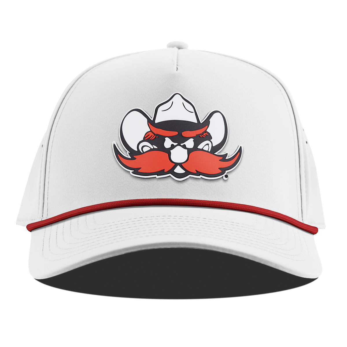 Texas Tech University "Texas Tech Raider" Curved 5 Panel Rope White + Red Rope