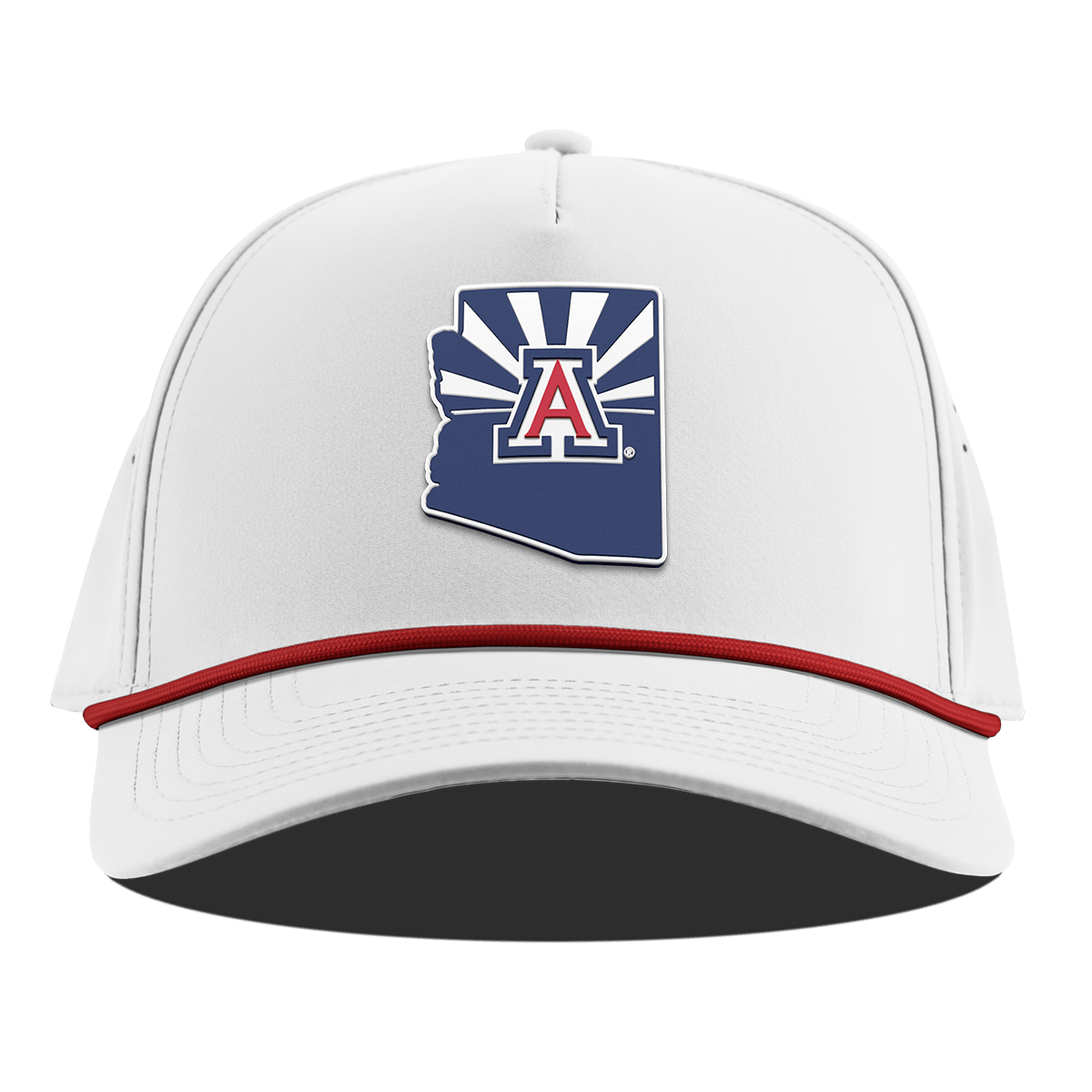 University of Arizona "The Tucson" Curved 5 Panel Rope White + Red Rope