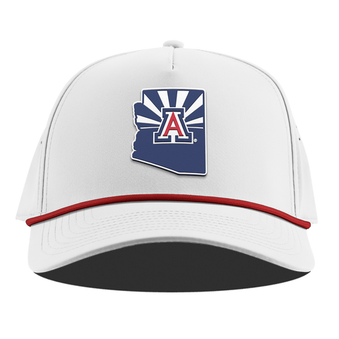 University of Arizona "The Tucson" Curved 5 Panel Rope White + Red Rope