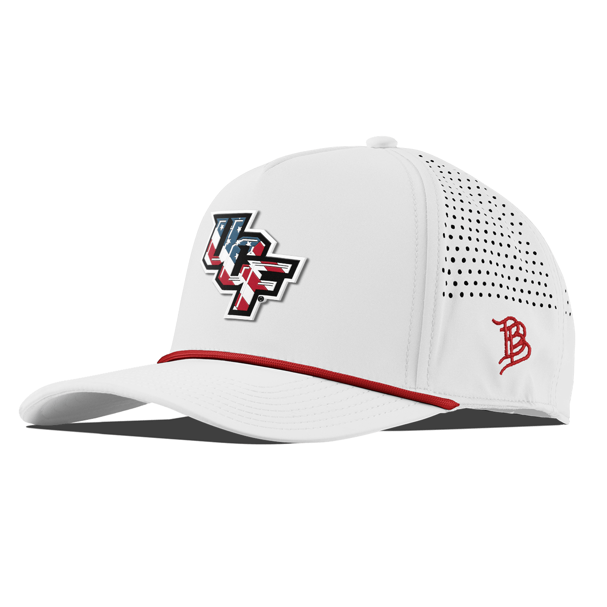 University of Central Florida "UCF Stars & Stripes" Curved 5 Panel Rope White + Red Rope