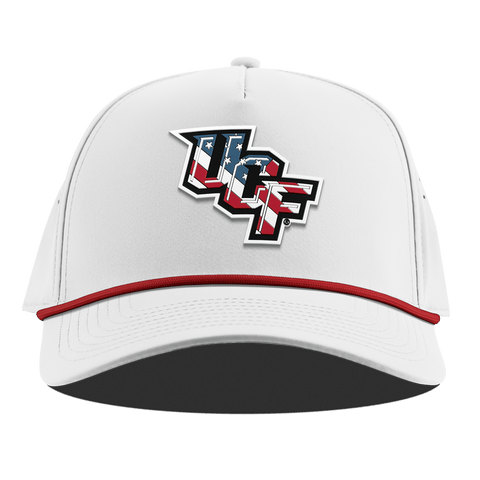 University of Central Florida "UCF Stars & Stripes" Curved 5 Panel Rope White + Red Rope