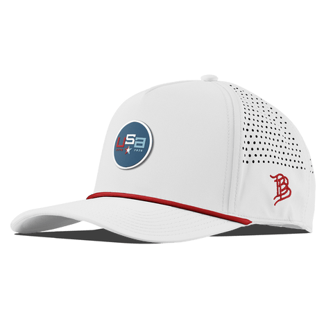 USA 250 Curved 5 Panel Rope White + Red Rope