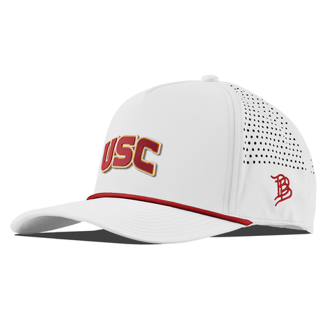 University of Southern California "USC Block" Curved 5 Panel Rope White + Red Rope