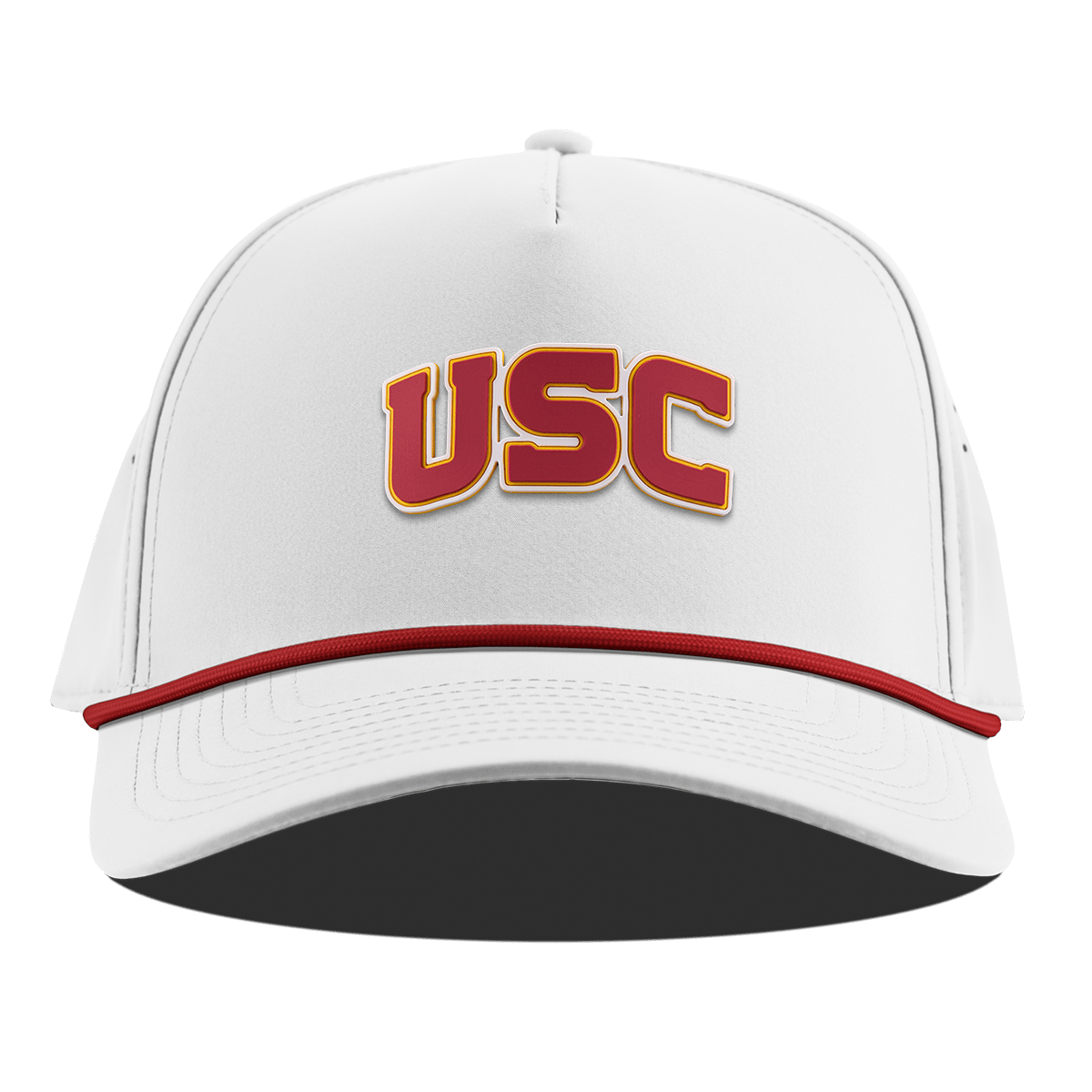 University of Southern California "USC Block" Curved 5 Panel Rope White + Red Rope