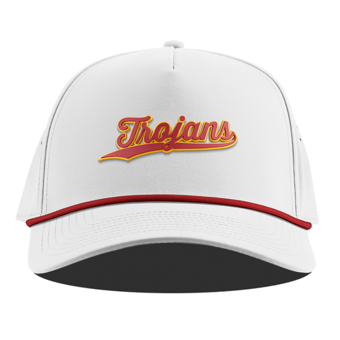University of Southern California "USC Trojans Script" Curved 5 Panel Rope White + Red Rope