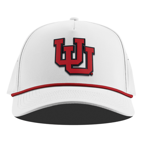 University of Utah "Utah Block" Curved 5 Panel Rope White + Red Rope