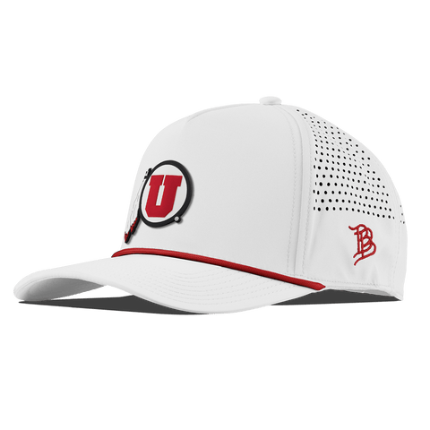 University of Utah "Utah Team Logo" Curved 5 Panel Rope White + Red Rope