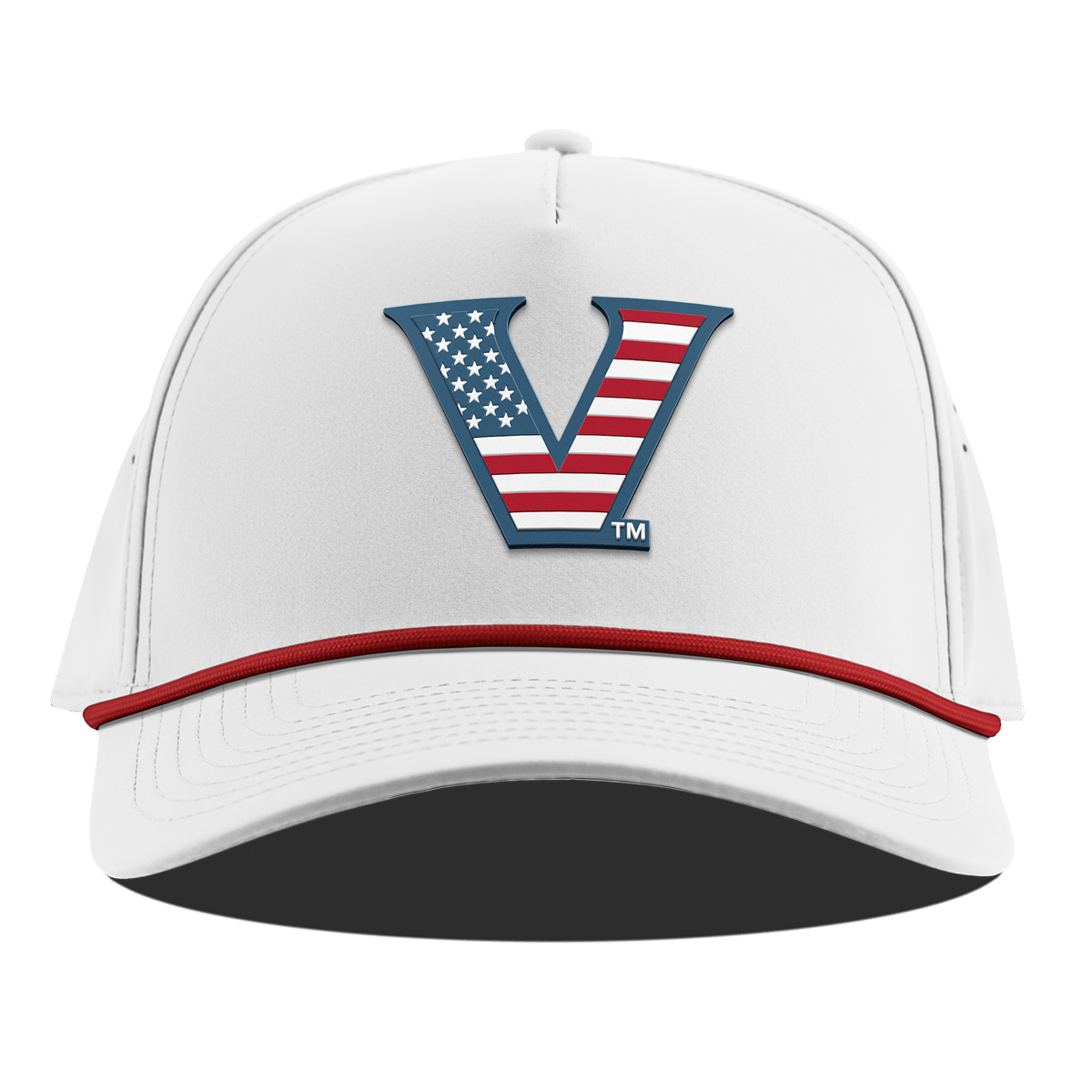 Vanderbilt University "Vanderbilt Stars & Stripes" Curved 5 Panel Rope White + Red Rope