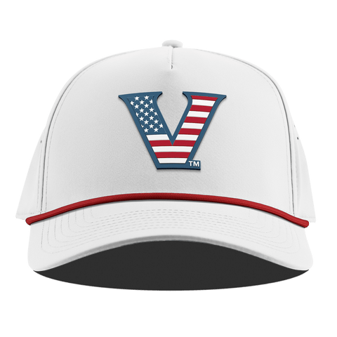 Vanderbilt University "Vanderbilt Stars & Stripes" Curved 5 Panel Rope White + Red Rope