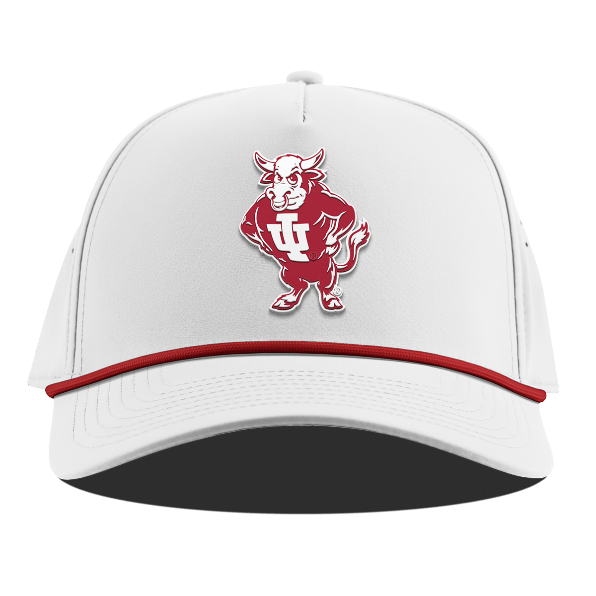 Indiana University "Vintage Bison" Curved 5 Panel Rope White + Red Rope