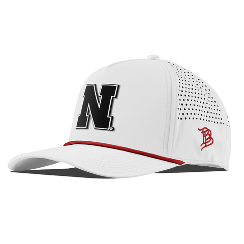 University of Nebraska "Vintage Nebraska Team Logo" Curved 5 Panel Rope White + Red Rope
