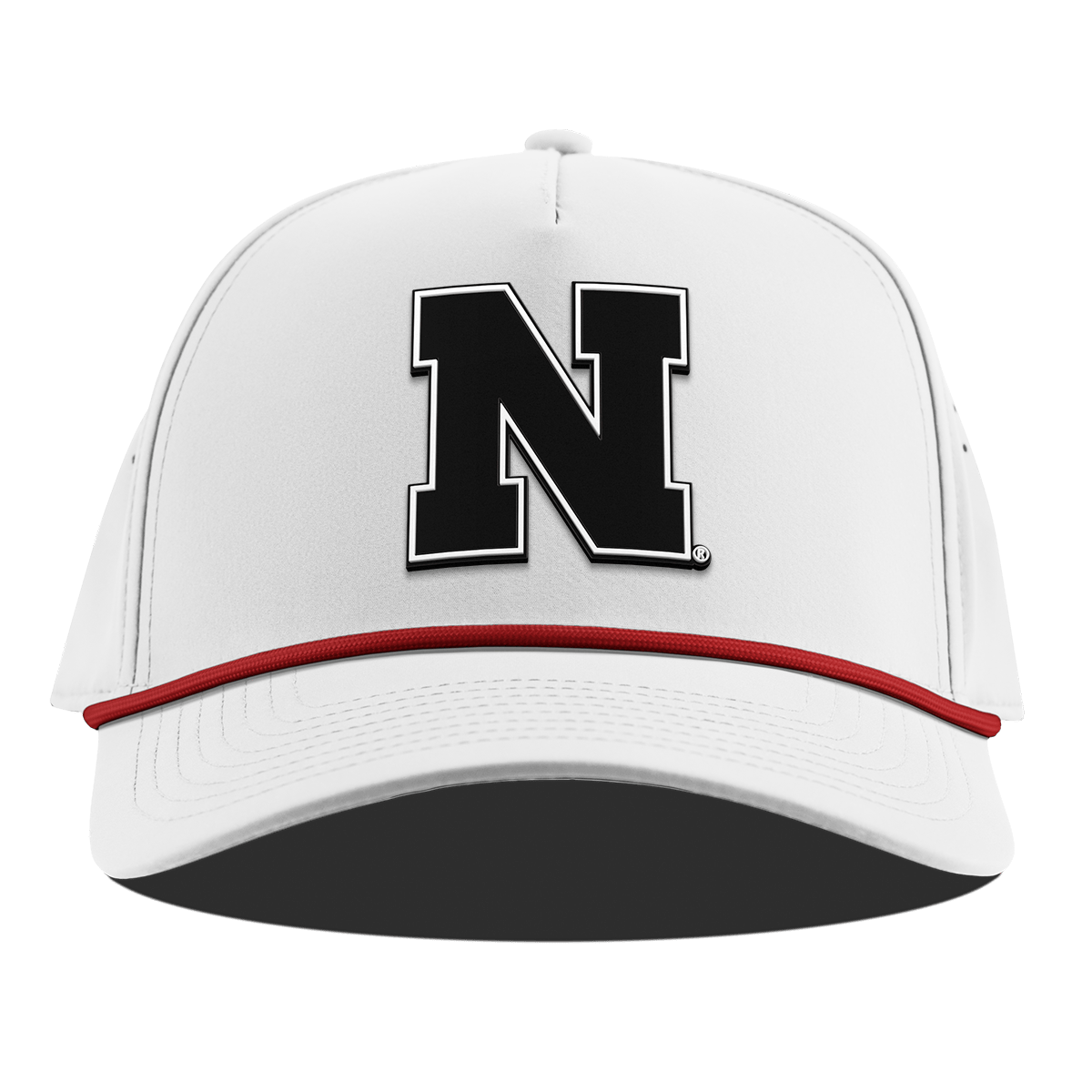 University of Nebraska "Vintage Nebraska Team Logo" Curved 5 Panel Rope White + Red Rope