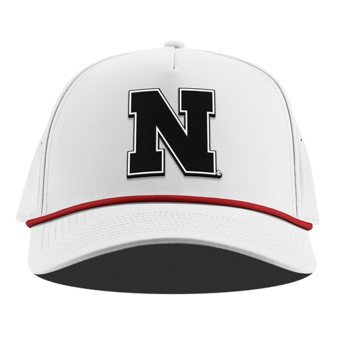University of Nebraska "Vintage Nebraska Team Logo" Curved 5 Panel Rope White + Red Rope
