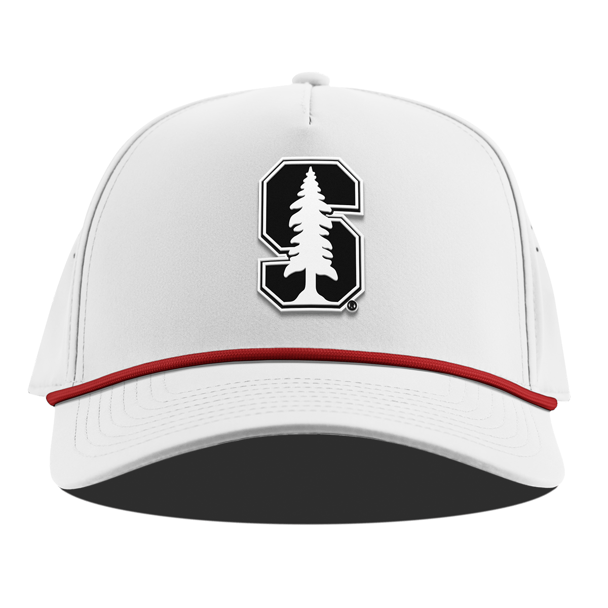 Stanford University "Vintage Stanford Team Logo" Curved 5 Panel Rope White + Red Rope
