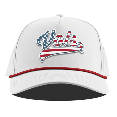University of Tennessee "Vols Stars & Stripes" Curved 5 Panel Rope White + Red Rope