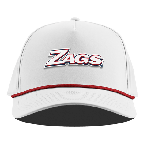Gonzaga University "Zags Block" Curved 5 Panel Rope White + Red Rope
