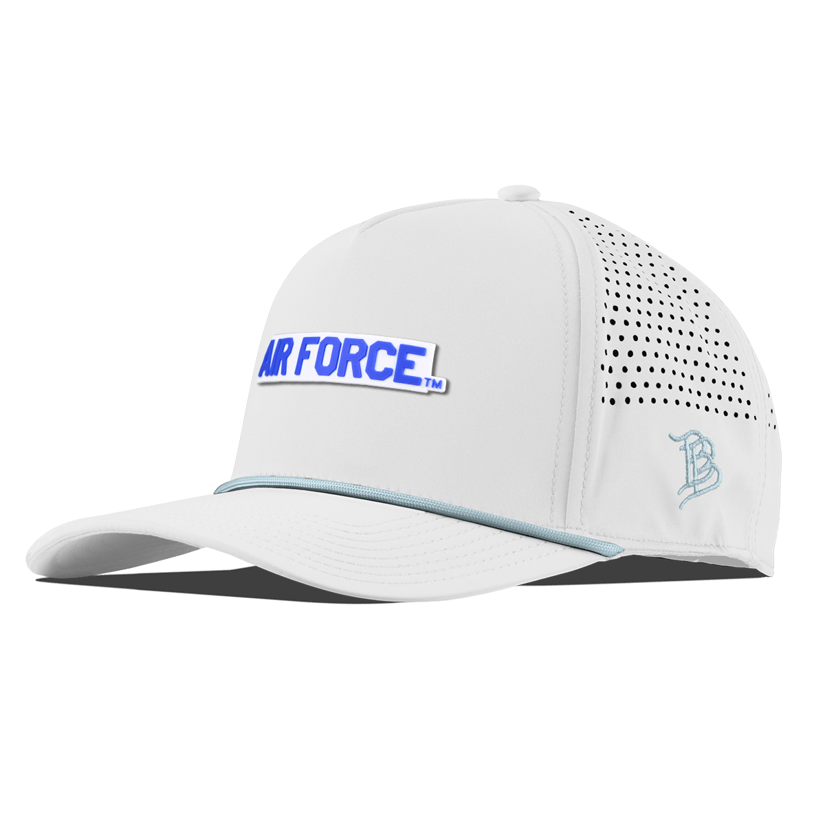 Air Force "Air Force Academy" Curved 5 Panel Rope White + Sky Blue Rope