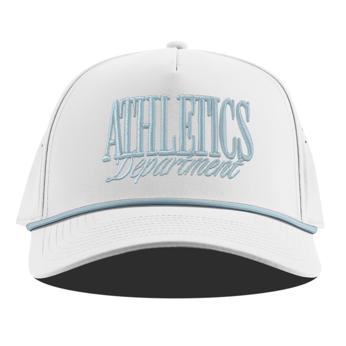 Athletics Department Curved 5 Panel Rope White + Sky Blue Rope