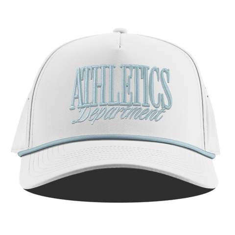 Athletics Department Curved 5 Panel Rope White + Sky Blue Rope