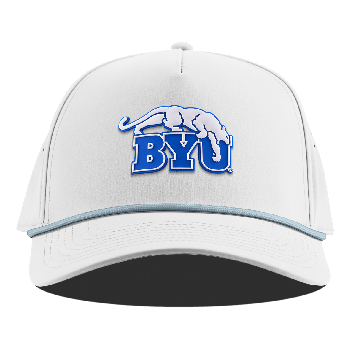 BYU "BYU Cougars" Curved 5 Panel Rope White + Sky Blue Rope