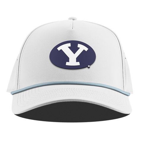 BYU "Brigham Young PVC" Curved 5 Panel Rope White + Sky Blue Rope