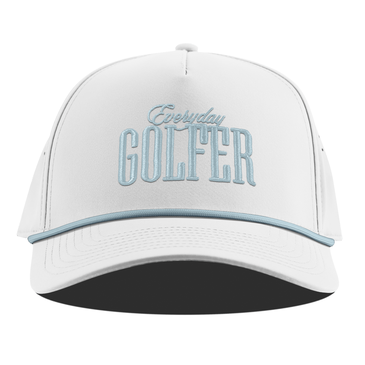 Everyday Golfer Curved 5 Panel Rope White + Sky Blue Rope