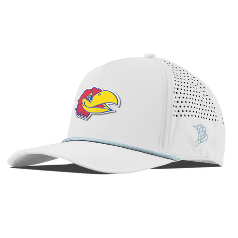 University of Kansas "KU Big Jay" Curved 5 Panel Rope White + Sky Blue Rope