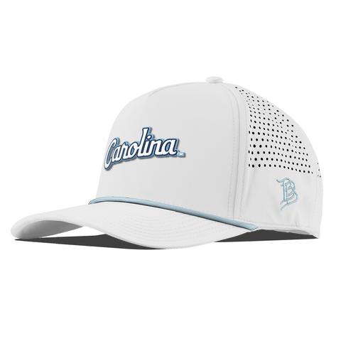 University of North Carolina "North Carolina Script" Curved 5 Panel Rope White + Sky Blue Rope