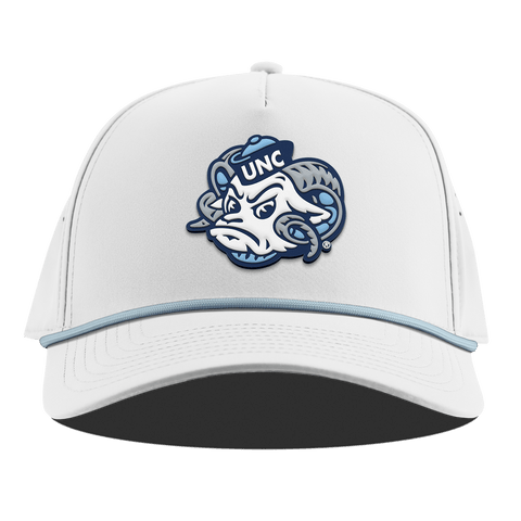 University of North Carolina "UNC Rameses" Curved 5 Panel Rope White + Sky Blue Rope