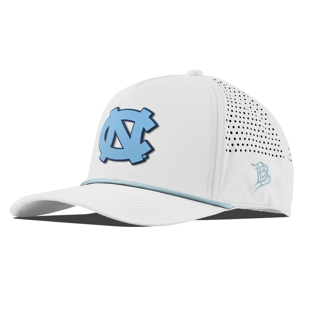 University of North Carolina "UNC Team Logo Carolina Blue" Curved 5 Panel Rope White + Sky Blue Rope