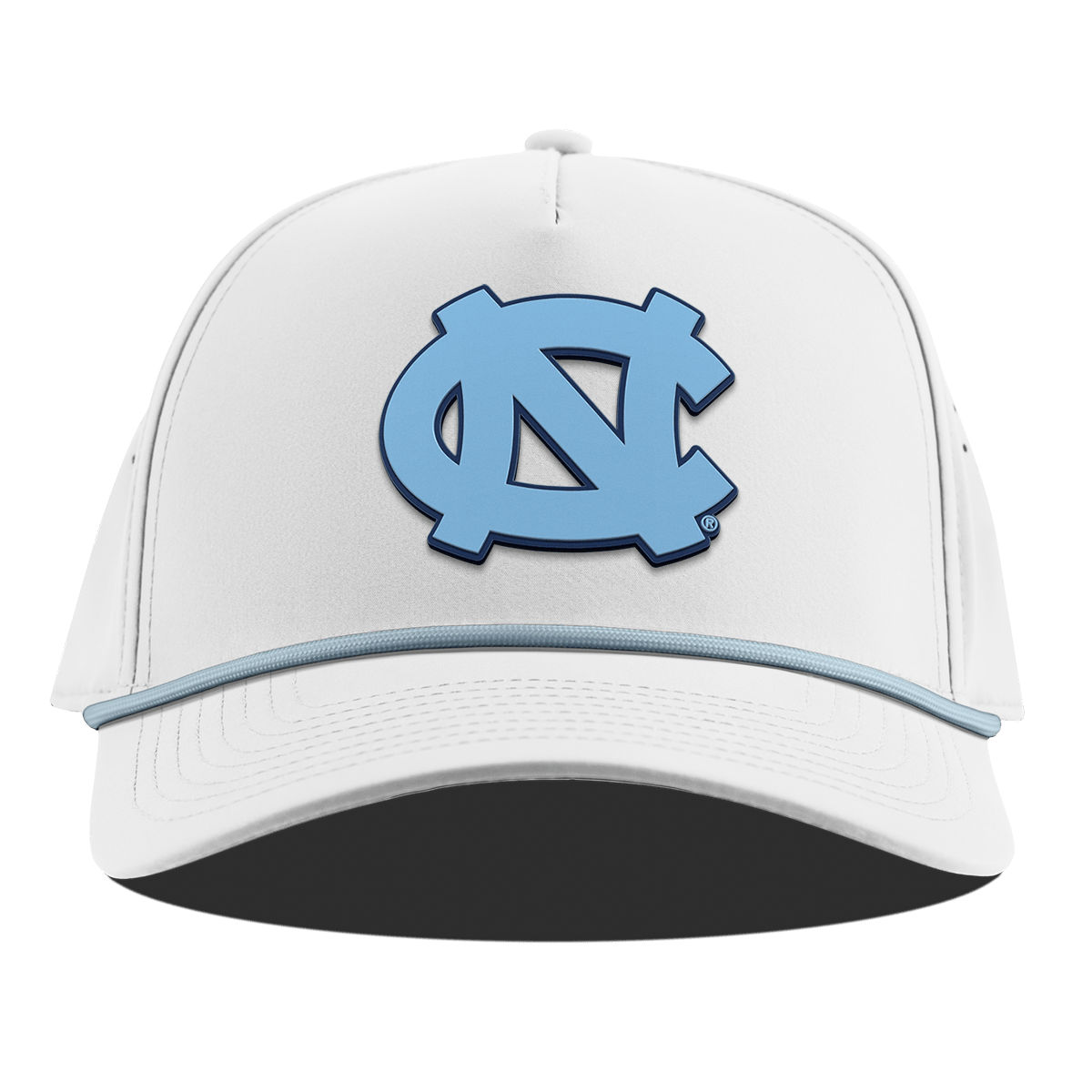 University of North Carolina "UNC Team Logo Carolina Blue" Curved 5 Panel Rope White + Sky Blue Rope