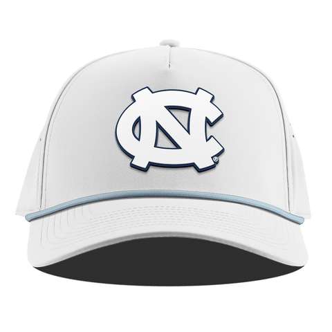 University of North Carolina "UNC Team Logo White" Curved 5 Panel Rope White + Sky Blue Rope