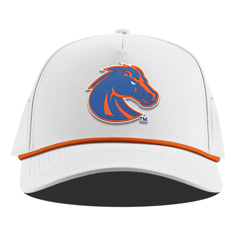 Boise State University "Boise State Broncos Orange" Curved 5 Panel Rope White + Tangerine Rope