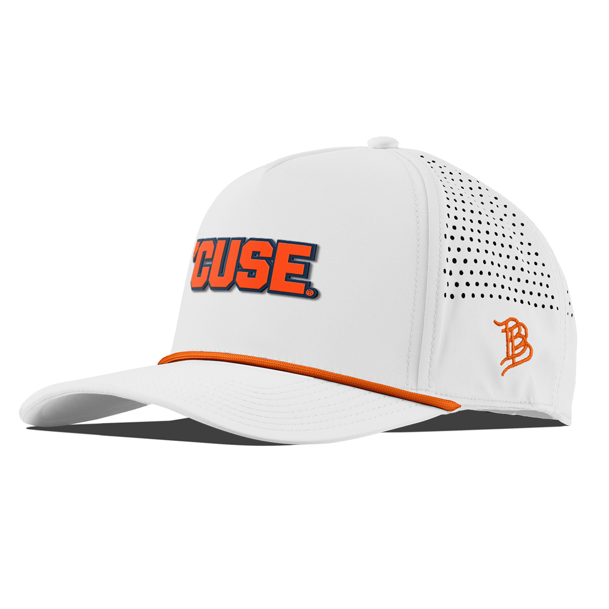 Syracuse University "Cuse Block" Curved 5 Panel Rope White + Tangerine Rope