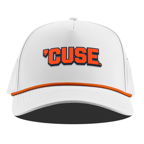 Syracuse University "Cuse Block" Curved 5 Panel Rope White + Tangerine Rope
