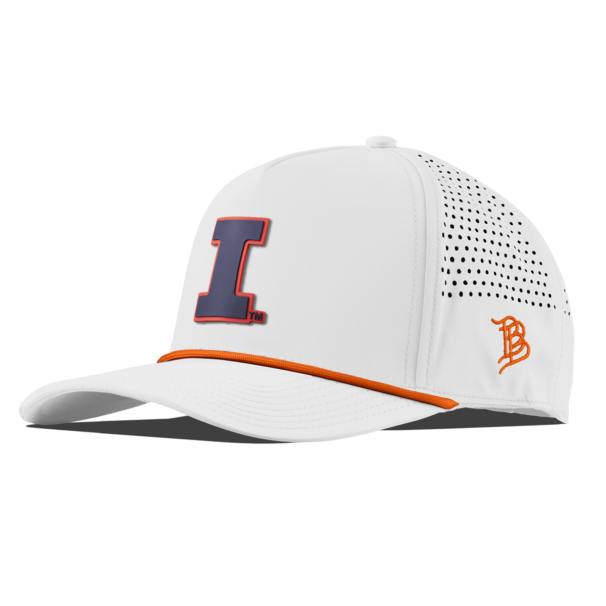 University of Illinois "Fighting Illini Navy" Curved 5 Panel Rope White + Tangerine Rope