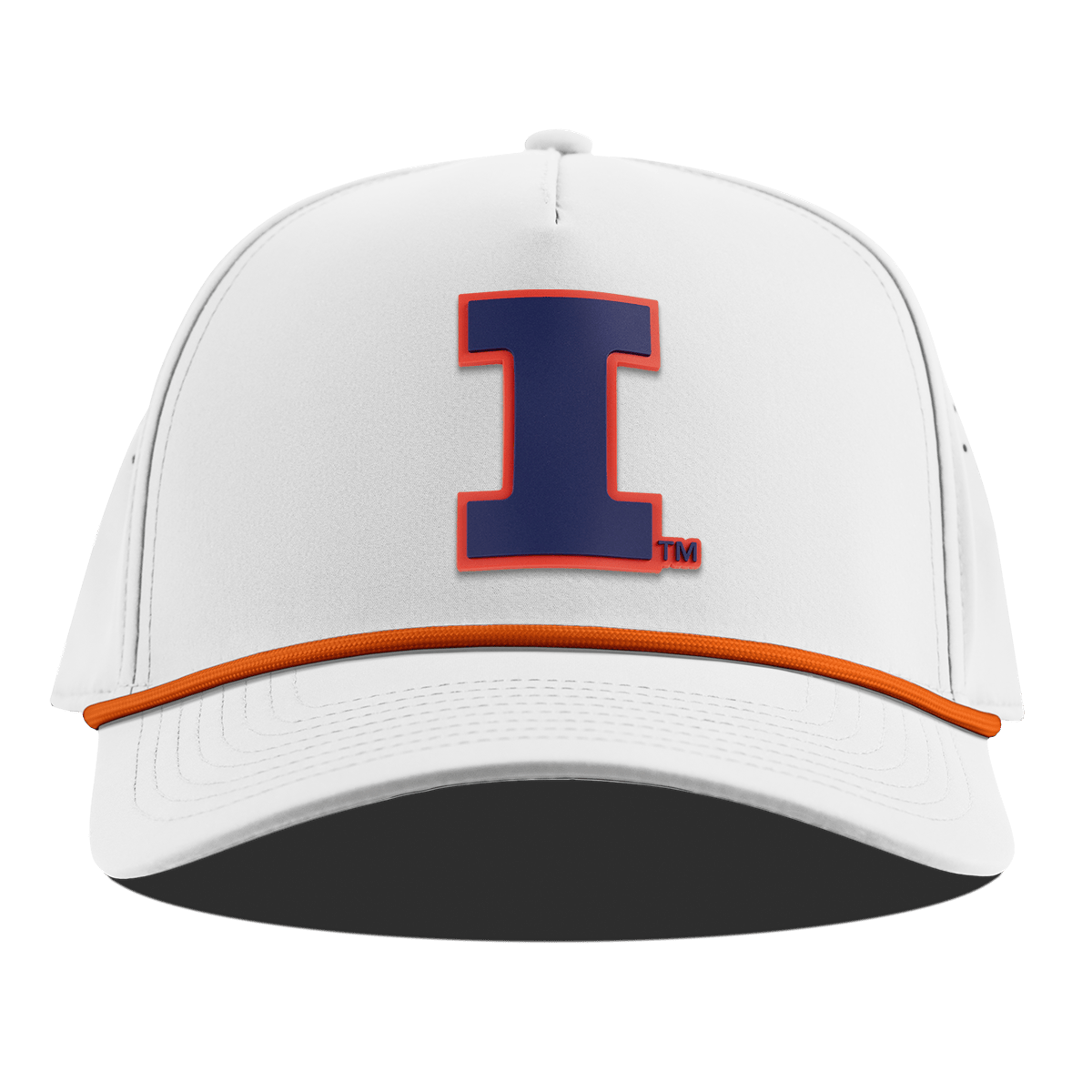University of Illinois "Fighting Illini Navy" Curved 5 Panel Rope White + Tangerine Rope