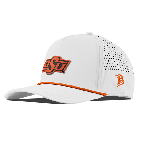 Oklahoma State University "OSU Team Logo" Curved 5 Panel Rope White + Tangerine Rope