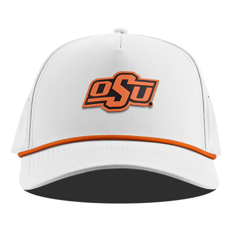 Oklahoma State University "OSU Team Logo" Curved 5 Panel Rope White + Tangerine Rope