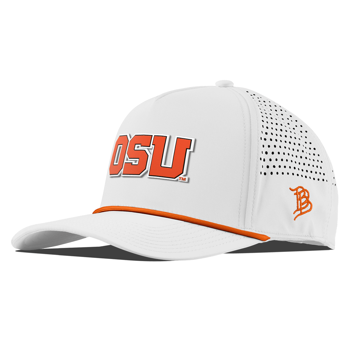 Oregon State University "Oregon State Block" Curved 5 Panel Rope White + Tangerine Rope