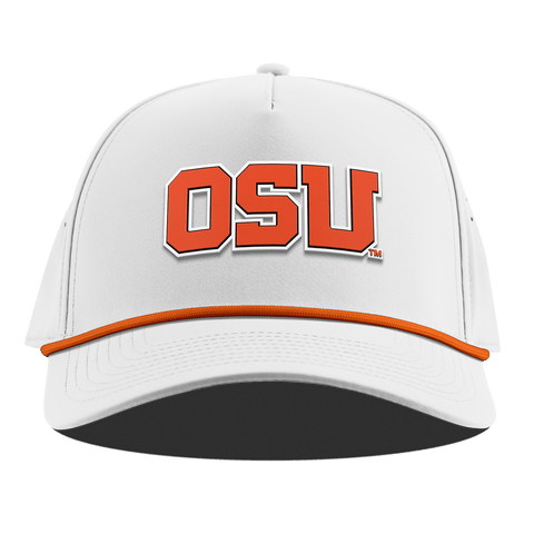 Oregon State University "Oregon State Block" Curved 5 Panel Rope White + Tangerine Rope